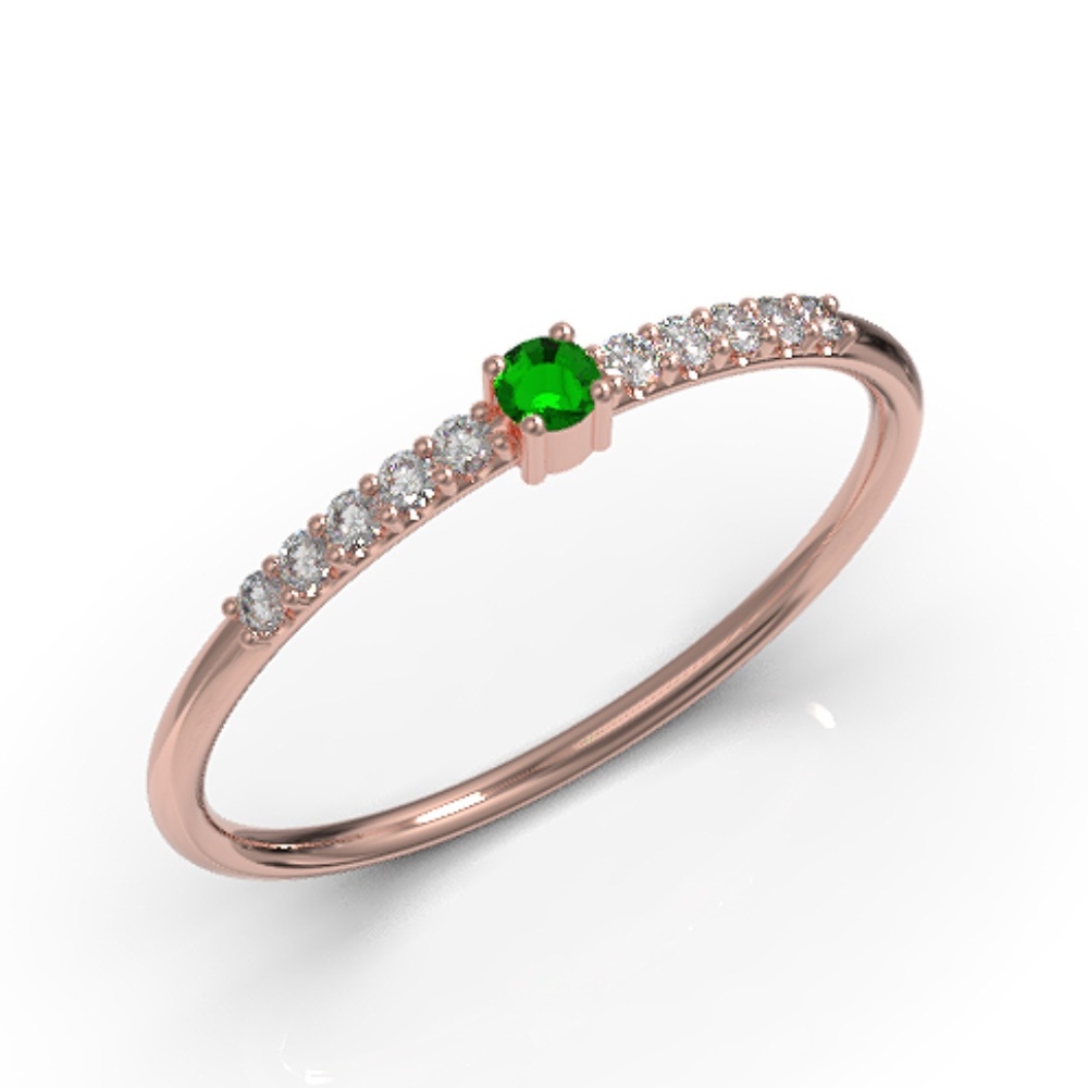 Minimalist Dainty Gold Round Center CZ Ring